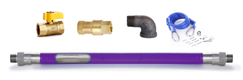 Sapphire Manufacturing TGH-7572QD 72" Long Plastic Coated Stainless Steel Quick Disconnect Gas Hose Kit