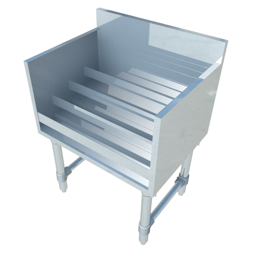 Sapphire Manufacturing SMLDR-24 24" W Stainless Steel 4 Steps Underbar Liquor Bottle Display Unit