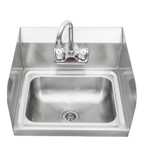 Sapphire Manufacturing SMHS-02-D 12" W x 9.25" H Stainless Steel Wall Mounted With Splash Guard Hand Sink