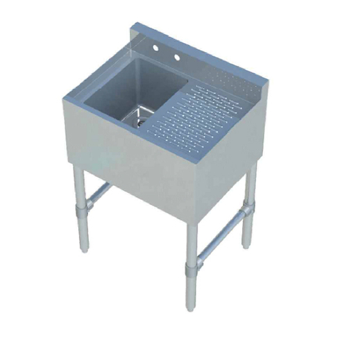 Sapphire Manufacturing SMBS-1R 24" W x 18.75" D Stainless Steel 1-Compartment Underbar Sink
