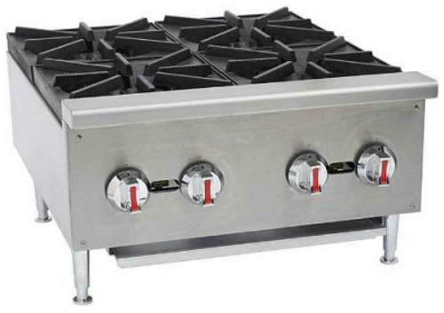 Sapphire Manufacturing SE-CHP4-LP 24" W Stainless Steel 4 Burners Countertop Liquid Propane Sapphire Hotplate - 100,000 BTU