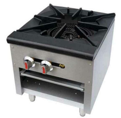 Sapphire Manufacturing SE-SPR1-LP 18" W Stainless Steel Liquid Propane Single Sapphire Stock Pot Range - 80,000 BTU
