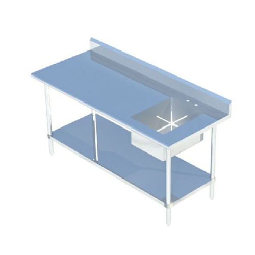 Sapphire Manufacturing SMTPS-3048R 48 16 Gauge Stainless Steel Base Work Table With Prep Sink