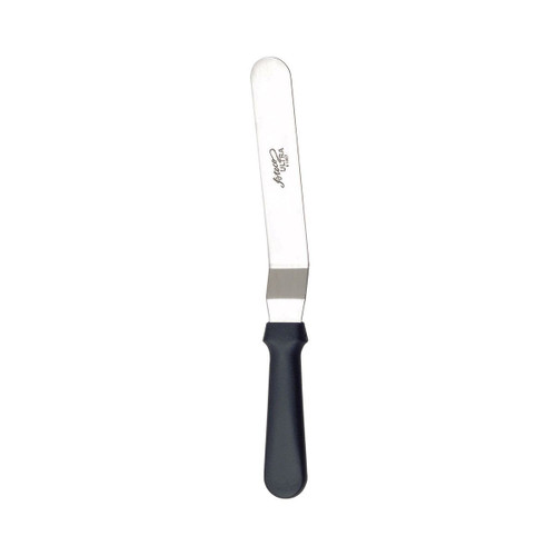 Harold Import 1307 8" Stainless Steel Blade Ateco Icing Spatula with Black Plastic Handle
