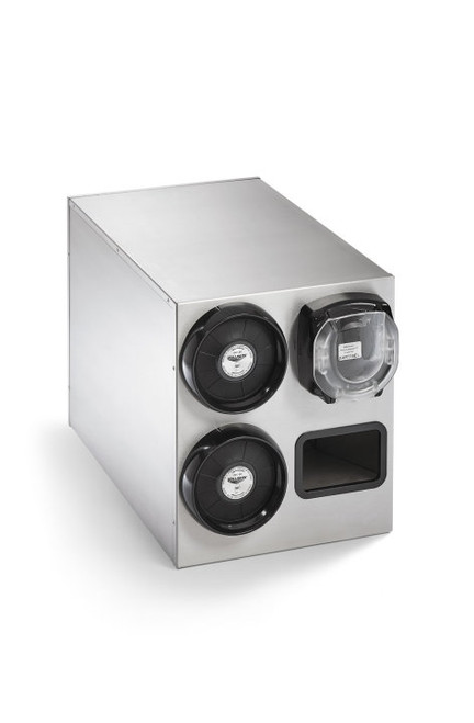 Vollrath K58836 14 1/4" W x 23 3/8" D x 16 3/8" H Stainless Steel Countertop LidSaver3 Cup & Lid and Straw Dispenser Cabinet