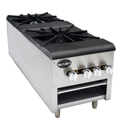 SABA SP-2 18" W Stainless Steel Natural Gas Stockpot Range - 220,000 BTU
