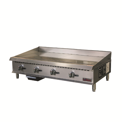 MVP Group ITG-48 48" W Stainless Steel Manual Thermostatic Control Gas Countertop Ikon Griddle - 120,000 BTU