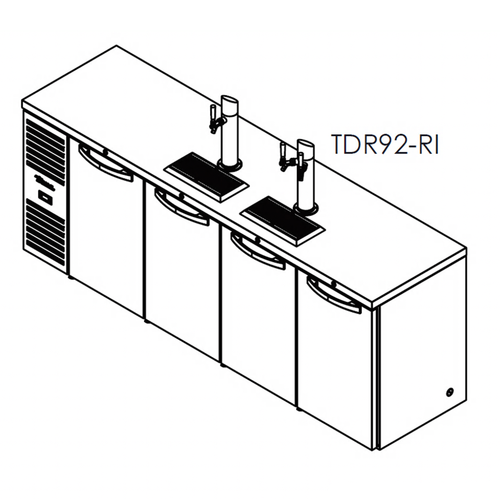 True TDR92-RI Refrigerated Draft Bar Cooler
