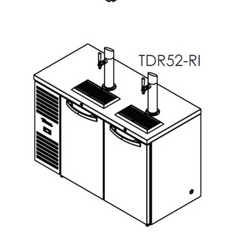 True TDR52-RI Refrigerated Draft Bar Cooler