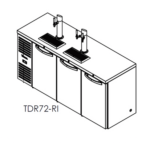 True TDR72-RI Refrigerated Draft Bar Cooler