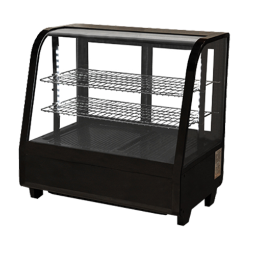 Omcan USA 27155 3.5 Cu. Ft. Black Refrigerated Display Case - 110 Volts 1-Ph