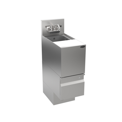 Krowne AL24-MC12 12" W Stainless Steel Alchemy Series Underbar Speed Station or Dump Sink and Cutting Board