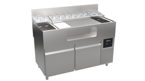 Krowne AL24-LAB48-R 48" W Stainless Steel Horizontal Alchemy Series The Forty-Eight Lab with Refrigeration Base
