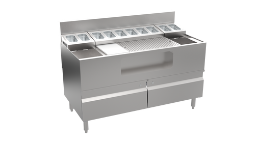 Krowne AL24-LAB48-C 48" W Stainless Steel Horizontal Alchemy Series The Forty-Eight Lab with Cabinet Base