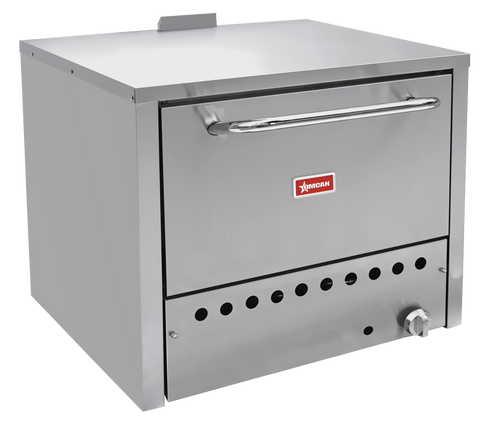 Omcan USA 48082 31.5" W Stainless Steel Natural Gas Countertop Pizza Oven - 32,000 BTU