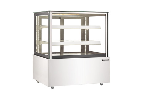 Omcan USA 48388 16.4 Cu. Ft. Stainless Steel Floor Model Heated Display Case - 110 Volts