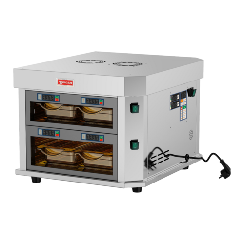 Omcan USA 48548 20.5" W Stainless Steel Electric Countertop Vertical Food Warmer - 220 Volts