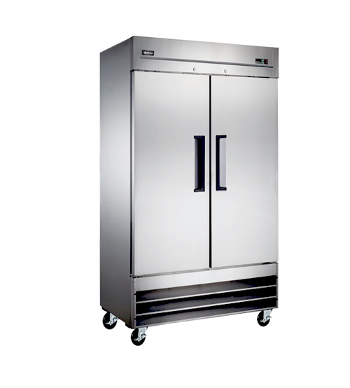 Omcan USA 50111 26.5 Cu. Ft. Stainless Steel 2-Section Reach-In Freezer - 115 Volts