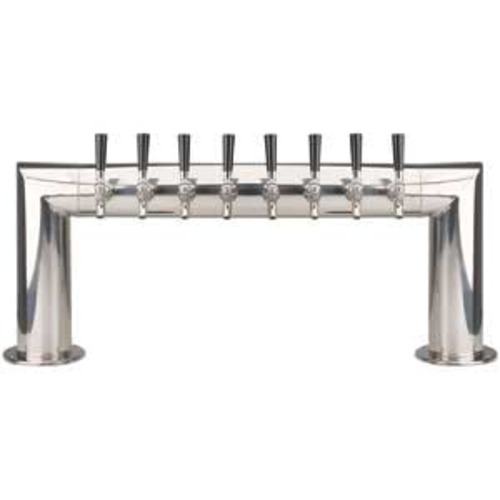 Micro Matic PT4A-8PSS Stainless Steel 8 Chrome-Plated Brass Faucets Air Cooled Pass-Thru Draft Beer Tower