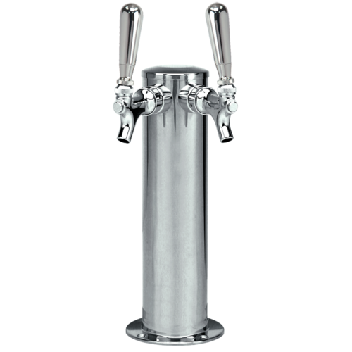 Micro Matic D4743DT Stainless Steel 2 Chrome-Plated Brass Faucets Column Draft Beer Tower