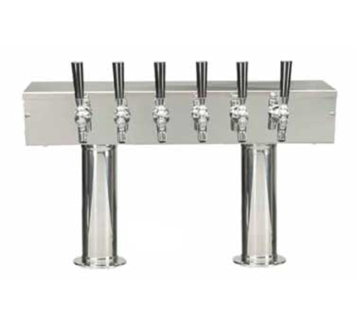 Micro Matic DPT36PSS-PL Stainless Steel 6 Faucets Pro-Line Direct Draw Double Pedestal Conversion Tower