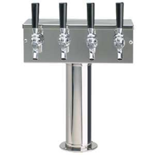 Micro Matic D7744PSS Stainless Steel 4 Chrome-Plated Brass Faucets T Style Draft Beer Tower