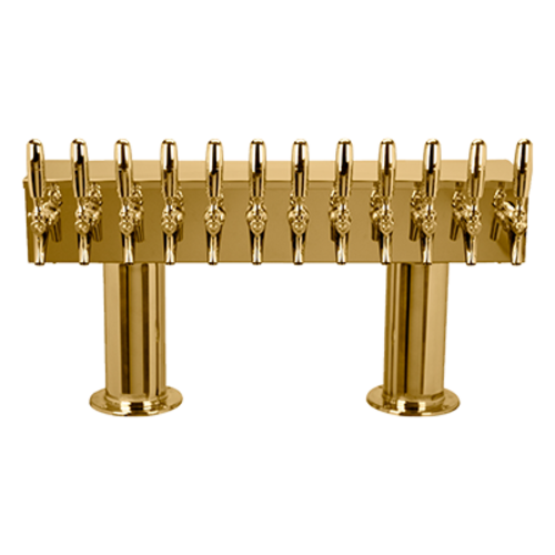 Micro Matic DPT412PVD-3 Brass 12 Faucets Column Draft Beer Tower
