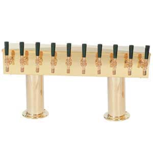Micro Matic DPT410PVD Brass 10 Faucets Column Draft Beer Tower