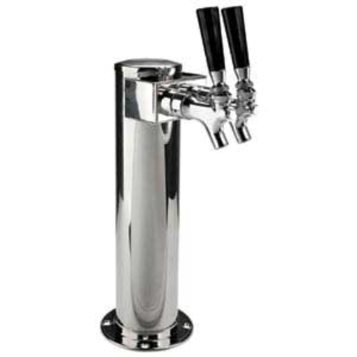 Micro Matic D4743SGPSS Stainless Steel 2 Faucets Column Draft Beer Tower