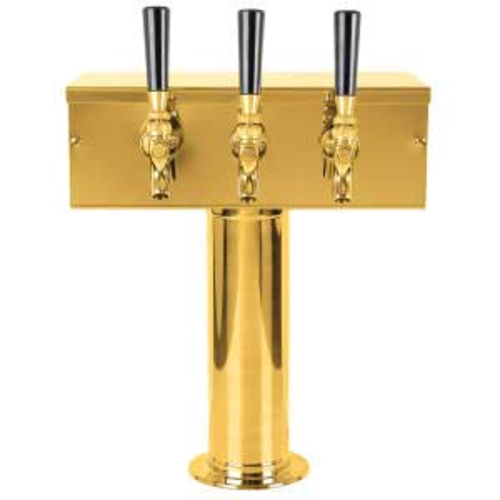 Micro Matic D7743PVD Brass 3 Faucets Column Draft Beer Tower