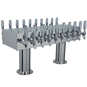 Micro Matic DPT420PSSKR-3 Stainless Steel 20 Faucets Glycol Cooled Dual Service Draft Beer Tower