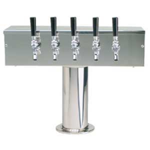 Micro Matic DS-355-PSS Stainless Steel 5 Chrome-Plated Brass Faucets T Style Draft Beer Tower