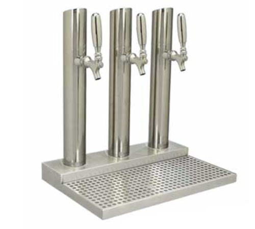 Micro Matic BS-SKY-3PSSKR-LR Stainless Steel 3 Faucets Glycol Cooled Skyline Draft Beer Station
