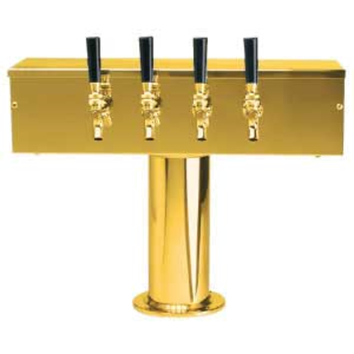 Micro Matic DS-254-PVD Brass 4 Faucets T Style Draft Beer Tower