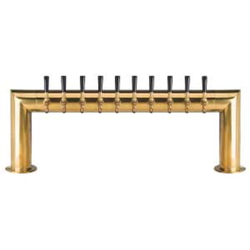 Micro Matic PT4A-10PVD Brass 10 Faucets Air Cooled Pass-Thru Draft Beer Tower