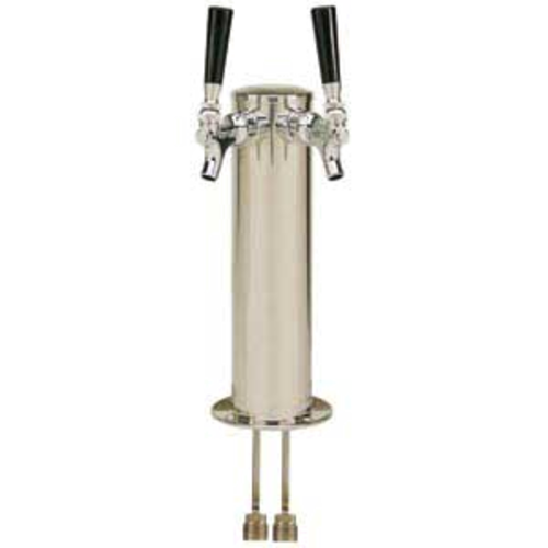 Micro Matic D4743DS Stainless Steel 2 Chrome-Plated Brass Faucets Column Draft Beer Tower