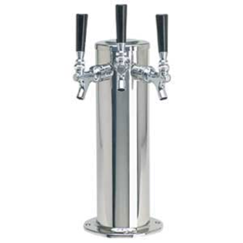 Micro Matic DS-143-PSS Stainless Steel 3 Chrome-Plated Brass Faucets Column Draft Beer Tower