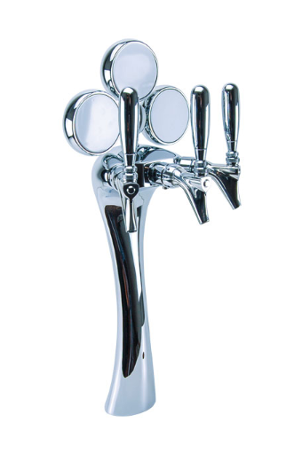 Micro Matic A-G5-3-C-G-M Chrome 3 Faucets Anaconda Draft Tower with Medallion