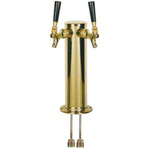Micro Matic D4743DS-PVD Brass 2 Faucets Column Draft Beer Tower