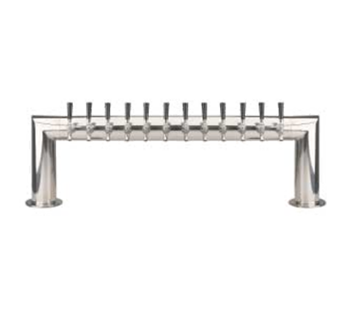 Micro Matic PT4A-12PSS Stainless Steel 10 Chrome-Plated Brass Faucets Air Cooled Pass-Thru Draft Beer Tower