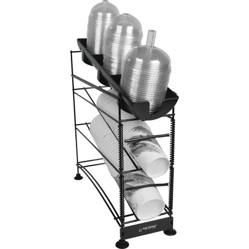 San Jamar C8503WF Wireworks 6.38" W Steel Wire Frame Cup and Lid Organizer