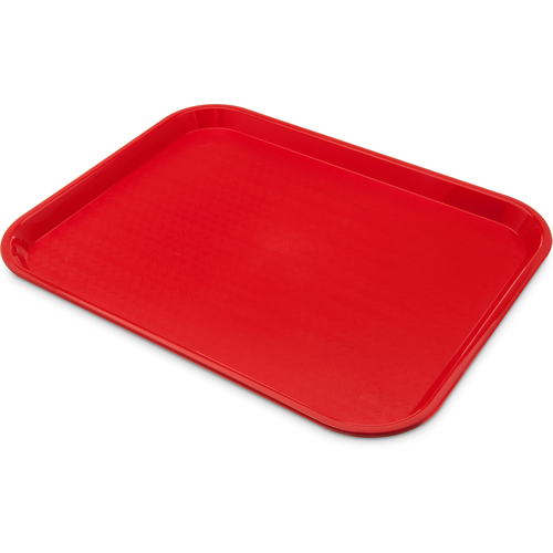 Carlisle CT141805 17.87" L x 14" W Red Polypropylene Rectangular Cafe Tray