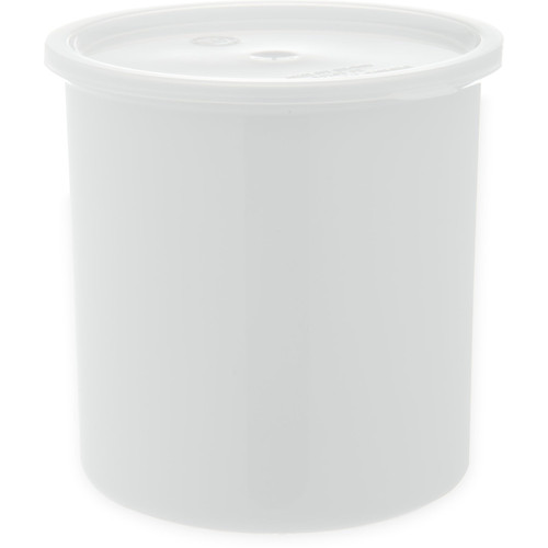 Carlisle 030202 Classic Crock 2.7 Qt. White SAN Plastic Round with Snap-On Lid