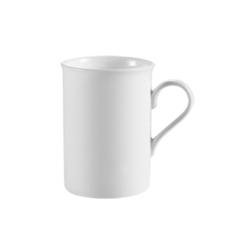 CAC China RCN-17 10 Oz. Super White Porcelain Round Rolled Edge Clinton Mug