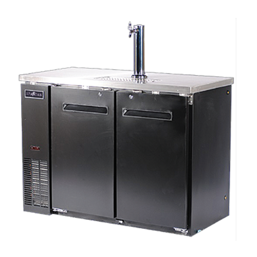 Spartan Refrigeration SBD-2 23.5" Black Vinyl Coated Stainless Steel Beer Dispenser - 115 volts
