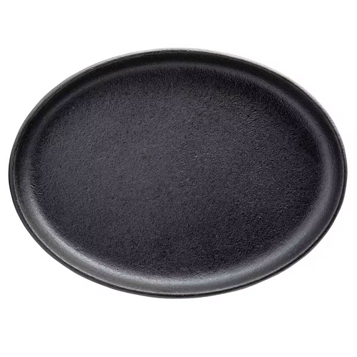 TableCraft Products 10746 9 1/4" x 6 7/8" Oval Cast Iron Sizzle Platter