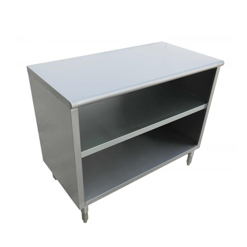 Omcan USA 38032 48"W x 18"D x 36"H Stainless Steel Flat Top 6" Leg Dish Cabinet