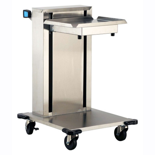 Lakeside 818 26.5" W Stainless Steel Mobile Tray & Glass Cup Rack Dispenser