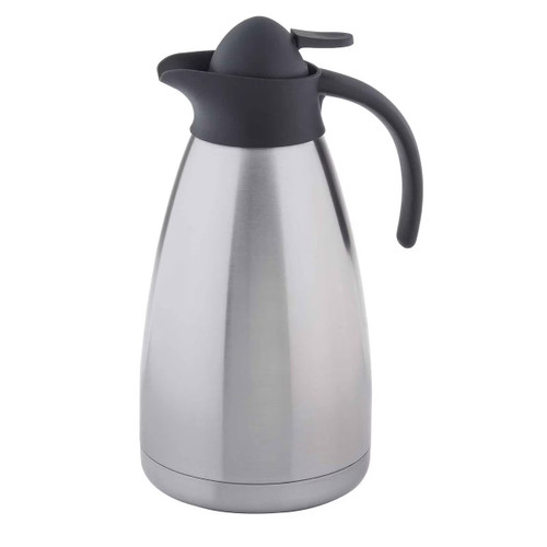 TableCraft Products 10298 50 Oz. Vacuum Insulated Thumb Press Black Plastic Lid Coffee Carafe
