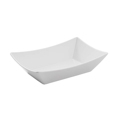TableCraft Products 20029W 17 Oz. 7 3/8" W x 4 7/8" D x 2" H Medium White Better Burger Collection Fry Tray